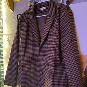 BLAZER BRAND NEW! Never worn, large, brown houndstooth blazer,